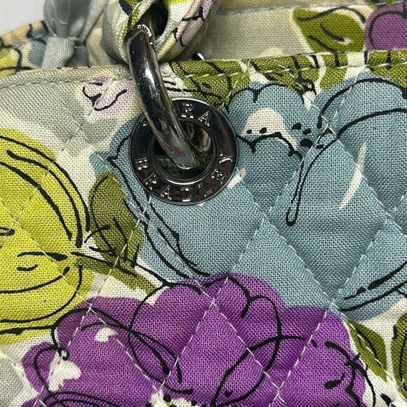 Vera Bradley Watercolor Gray Purple Floral Tote Handbag Purse Shoulder Bag - Picture 2 of 11